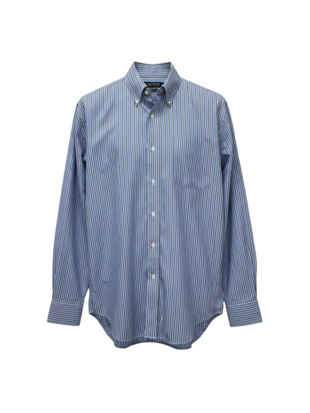 Lauren Ralph Lauren Classic Fit Non-Iron Men's Button-down Blue Shirt 17 34/35